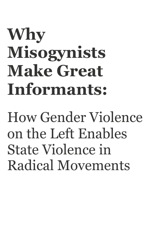 Why Misogynists Make Great Informants: How Gender Violence on the Left Enables State Violence in Radical Movements